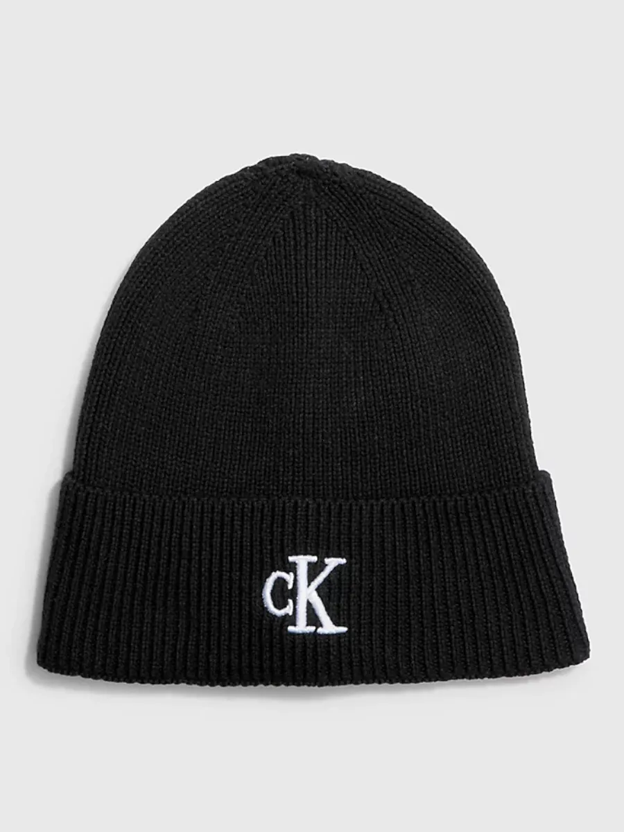Buy: Women Hat CALVIN KLEIN Archive Logo Beanie Black from 