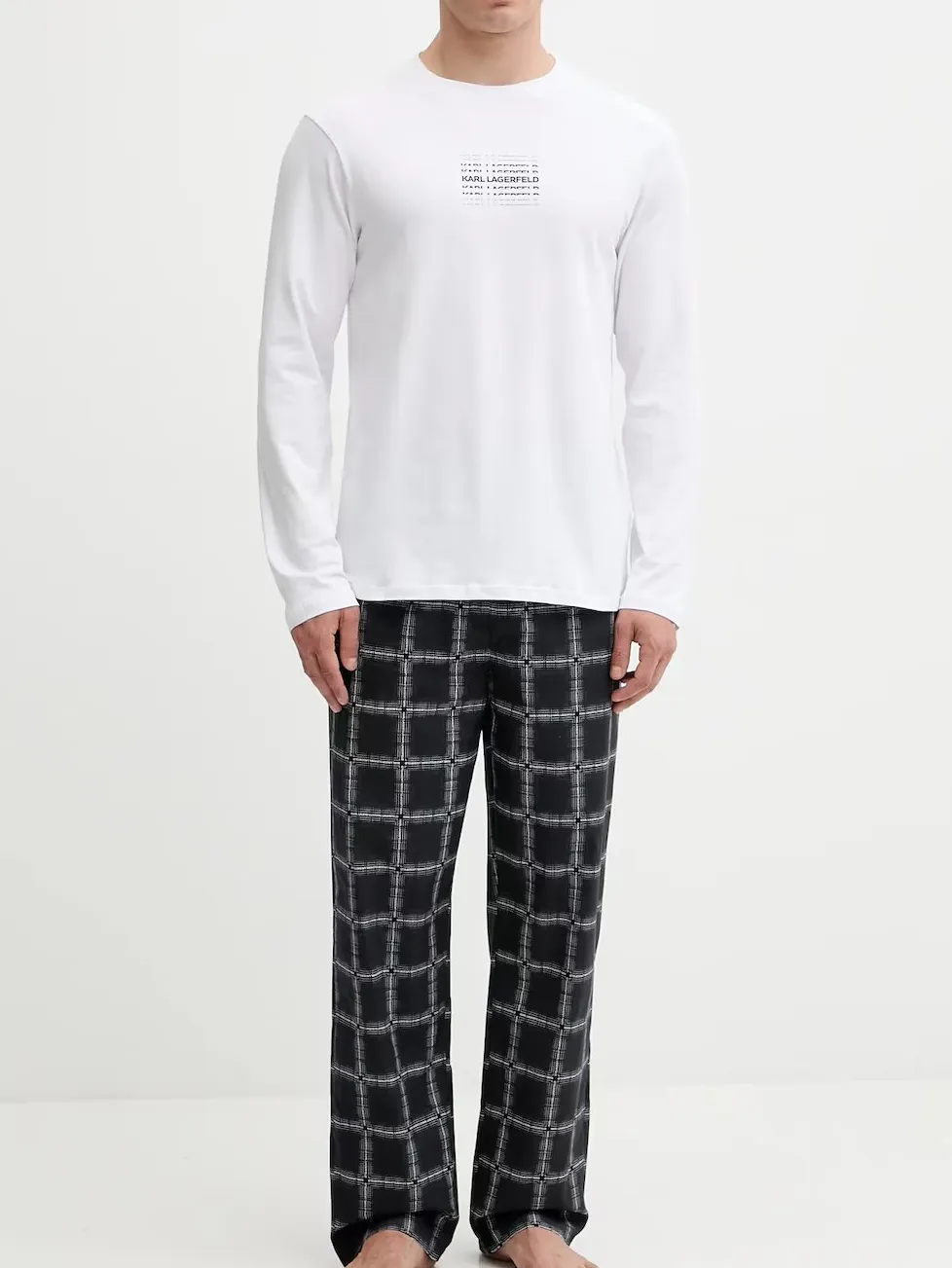 Buy: Men Pajamas KARL LAGERFELD JEANS Logo Woven/jersey Ls Pj Set