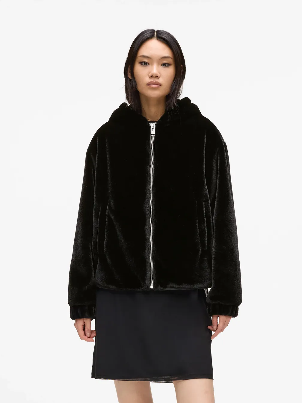 Buy: Women Fur coat KARL LAGERFELD Klj Faux Fur Jacket Black from