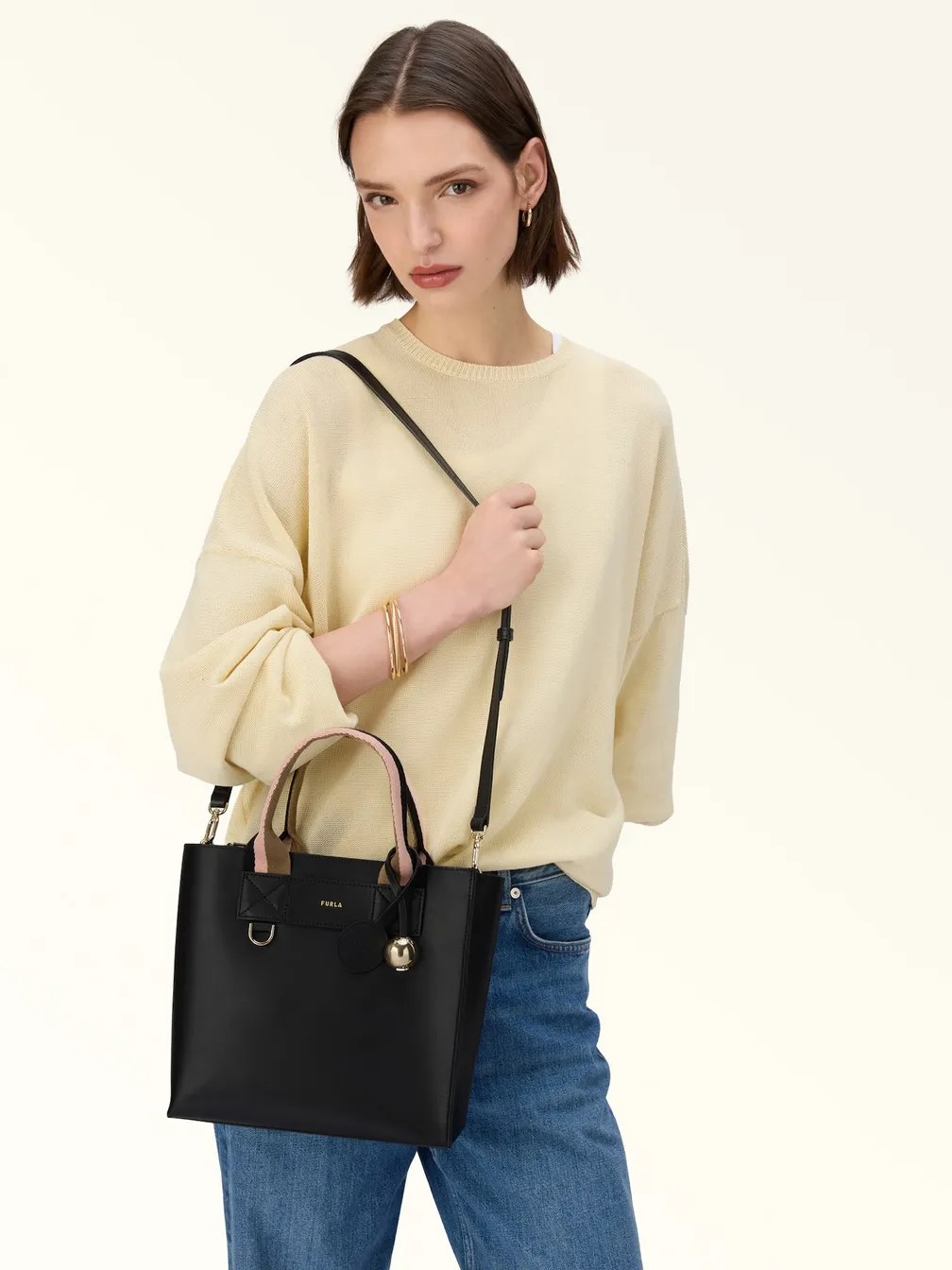 Buy: Women Bag FURLA Divide It S Tote Toni Nero Black from