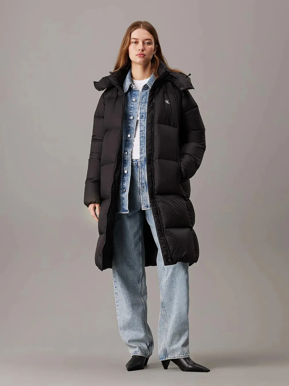 Buy: Women Parka CALVIN KLEIN JEANS Down Long Puffer Black from 