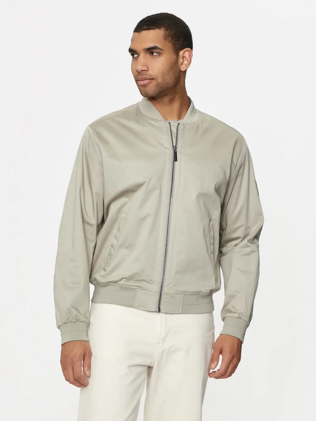 Buy: Men Jacket CALVIN KLEIN Sateen Stretch Hero Bomber Beige from
