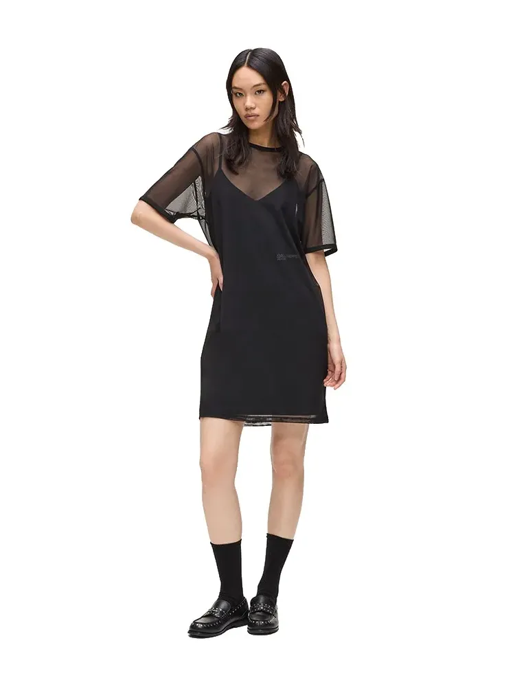 Buy: Dress KARL LAGERFELD Klj Jersey X Mesh Dress from Podiumriga.lv online  shop. Delivery, price, credit | A4W13048