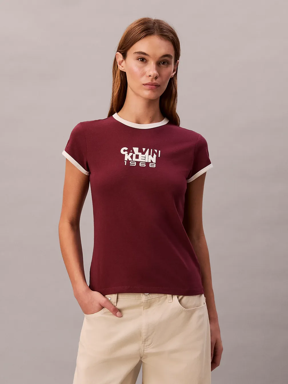 Buy: Women T-Shirt CALVIN KLEIN JEANS Ss 1968 Graphic Baby Tee