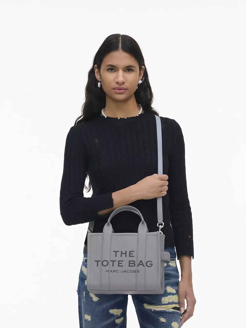 Buy: Women Bag MARC JACOBS The Leather Small Tote Bag Wolf Grey