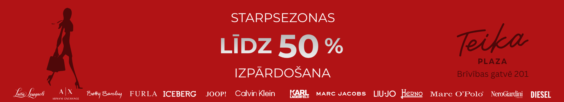 Starpsezonas izpārdošana līdz 50% modes centrā PODIUM! 