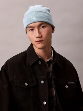 Cepure CALVIN KLEIN Fine Rib Beanie Palest Blue | LV04D8020G5F9