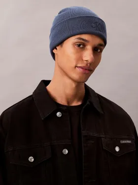Cepure CALVIN KLEIN Fine Rib Beanie Dark Denim | LV04D8020GCEC