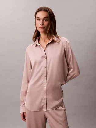 Купить Ночная сорочка CALVIN KLEIN Sensual Satin Logo Shirt LV00QS74817NS Podiumriga.lv