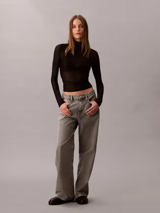 Купить Джинсы CALVIN KLEIN JEANS The Wide Leg Grey Sterling LV047D834G0SL 32' Podiumriga.lv