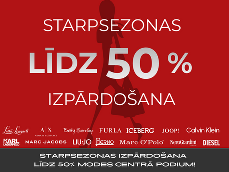 Starpsezonas izpārdošana. Līdz -50%