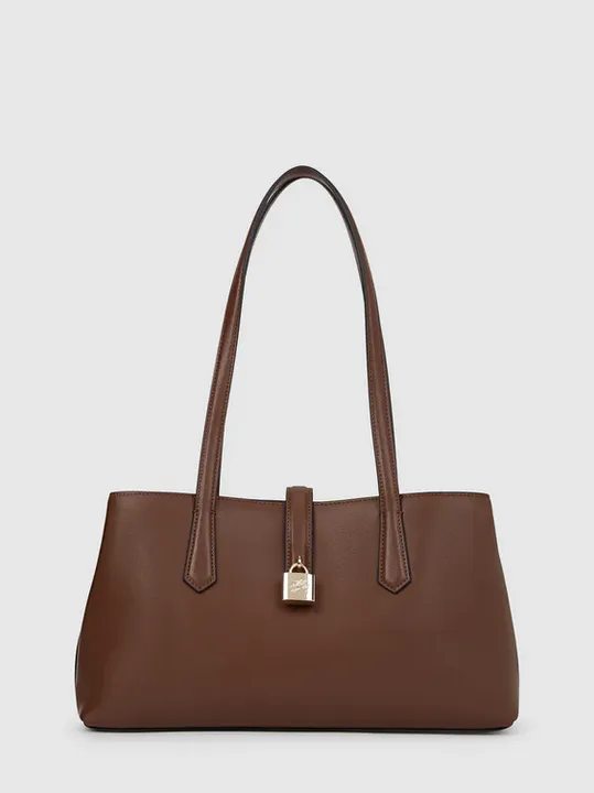 KARL LAGERFELD ブラウンレザー ビジネスバッグ Buy: Women Bag KARL LAGERFELD K/autograph Padlock Black/gold from