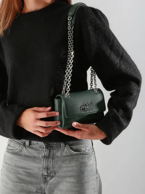 Купить Сумка CALVIN KLEIN Re-Lock Conv Shoulder Palm Green K60K612554LG2 Podiumriga.lv (Фото 2)