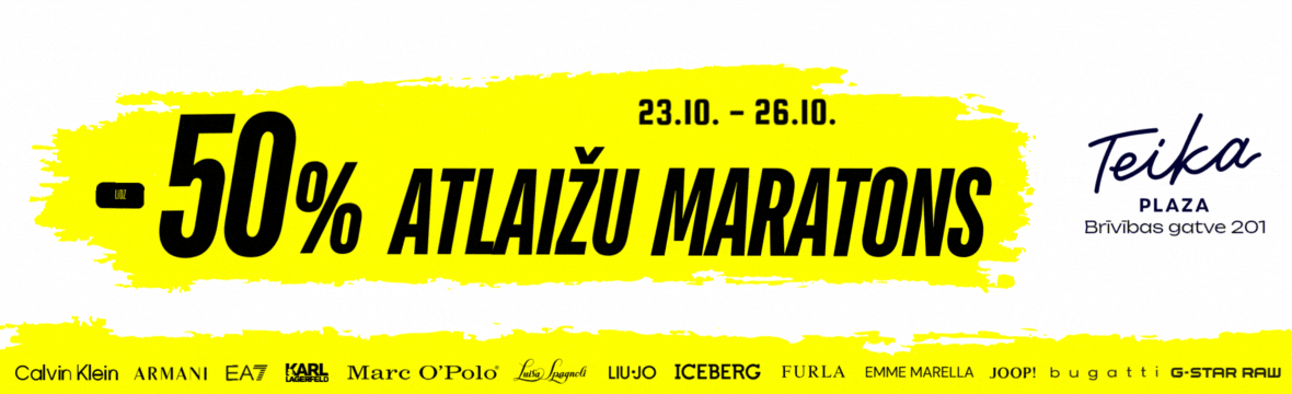 Discount Marathon at PODIUM store (Teika Plaza) and at www.podiumriga.lv