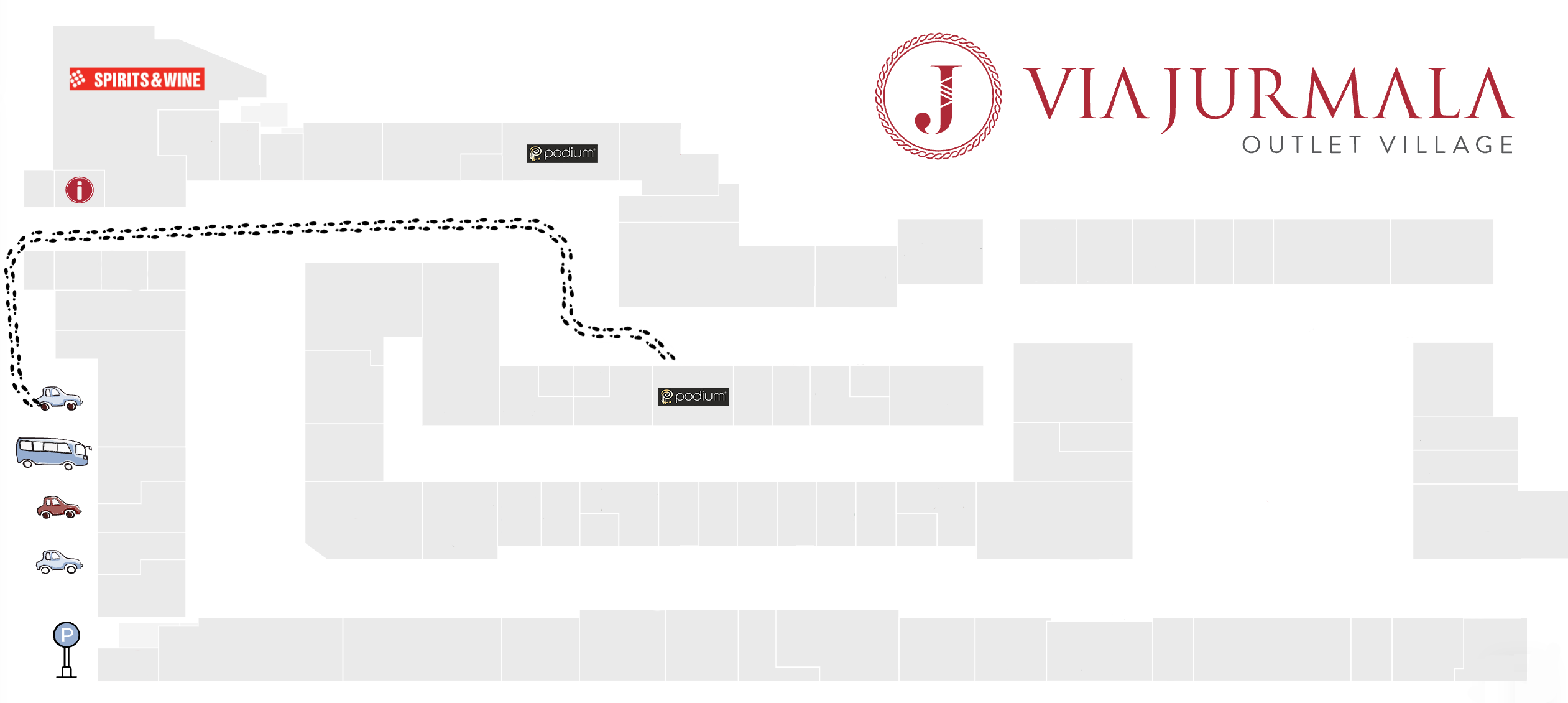 How to find PODIUM Man Outlet at Via Jurmala Outlet Village